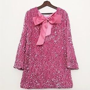 H&M pink sequin big bow mini dress.  Size M (fits size 6-8)